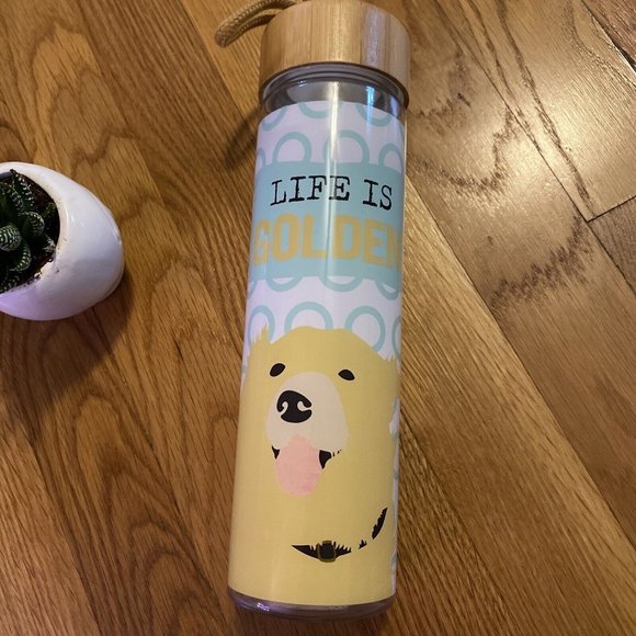 Life is Golden golden retriever adorable water bottle new in box - Picture 3 of 4